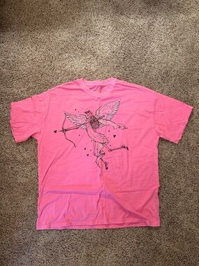 Never Worn American Eagle Hot Pink Cupid Skeleton Shirt - L/XL